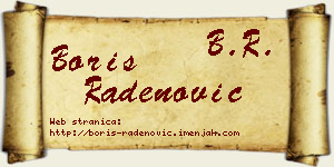 Boris Radenović vizit kartica